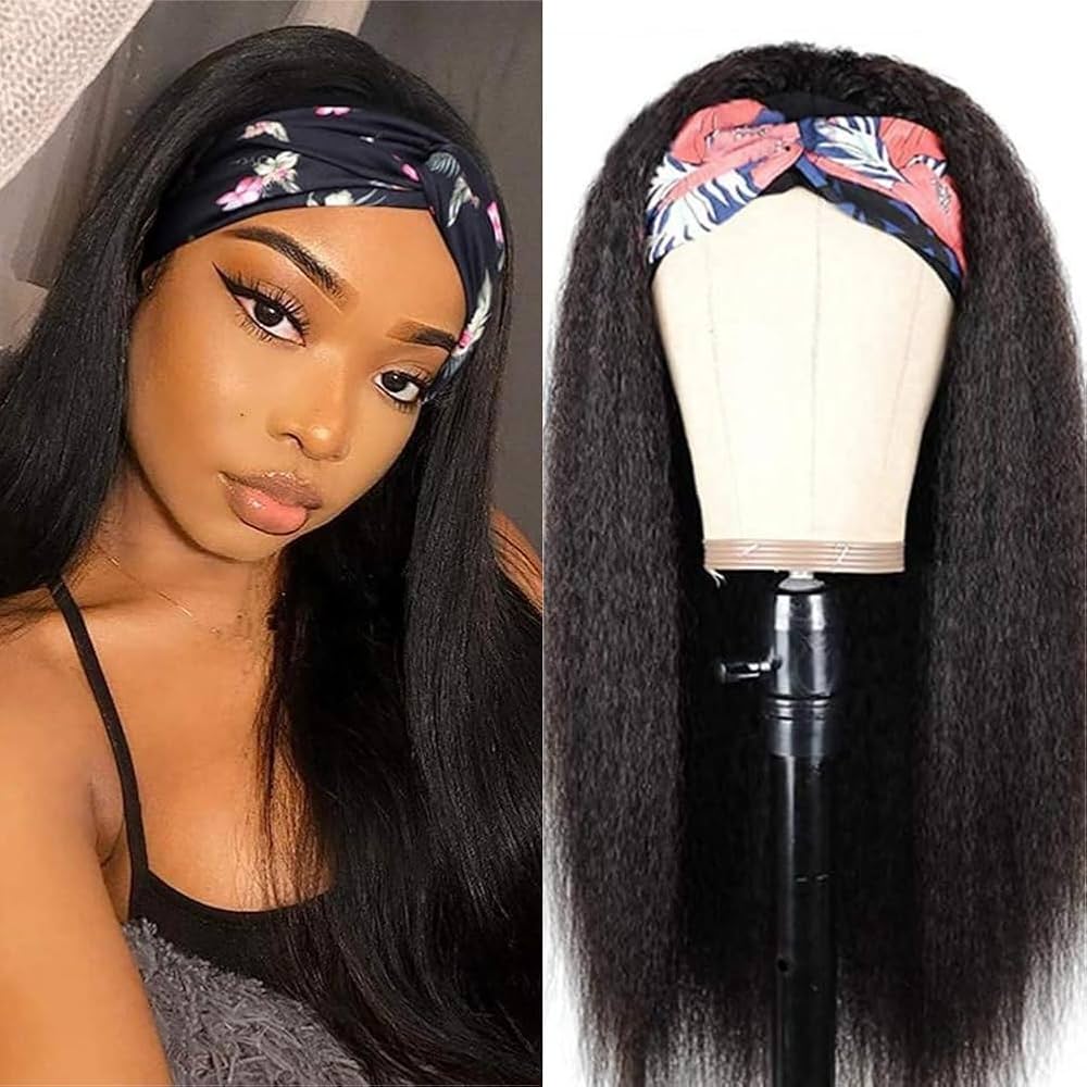 straight human hair headband wig